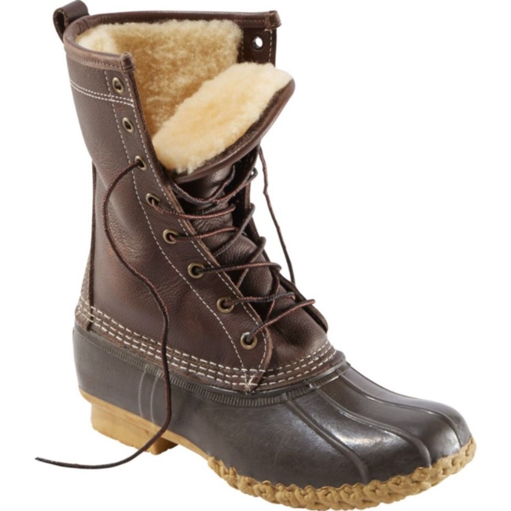 L.L. Bean 10” Shearling Lined Bean Snow Boots